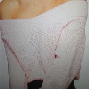 Reduced Cozy knit off shoulder neckline sweater